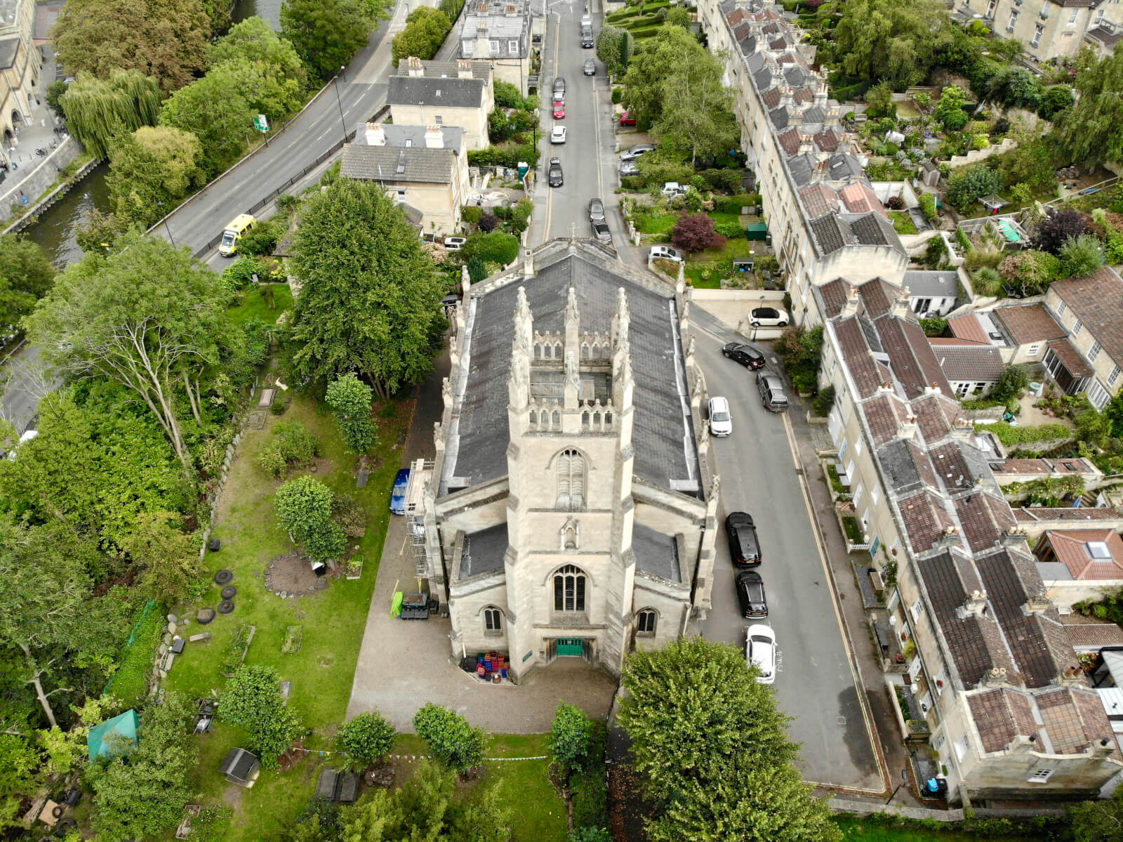 Aerial view of St Marks and its surrounding gardens